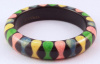 JE14 Judith Evans black resin bangle with pastel bowties